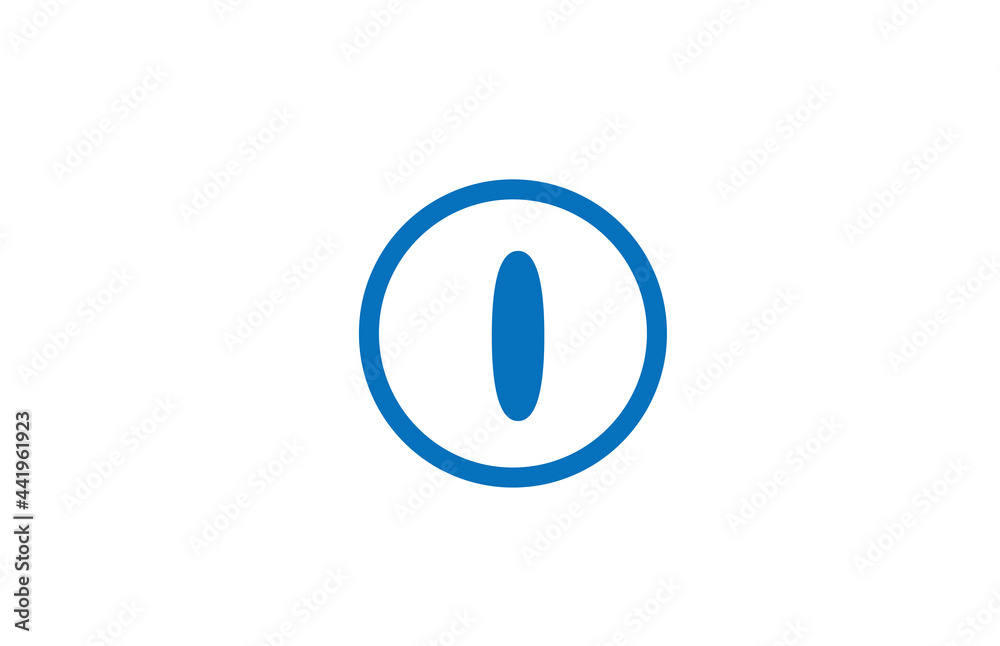 blue I alphabet letter icon logo. Circle design for company and business identity blue I alphabet letter icon logo. Circle design for company and business identity