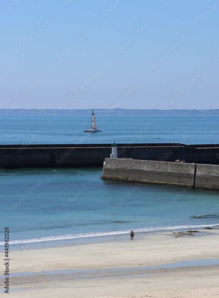 pier on the beach of Quiberon in Brittany 