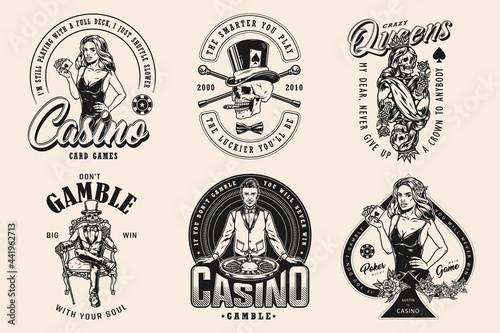 Gambling and casino vintage designs