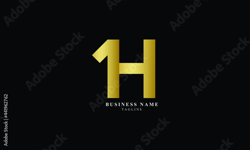 1H, H1,  Abstract initial monogram letter alphabet logo design