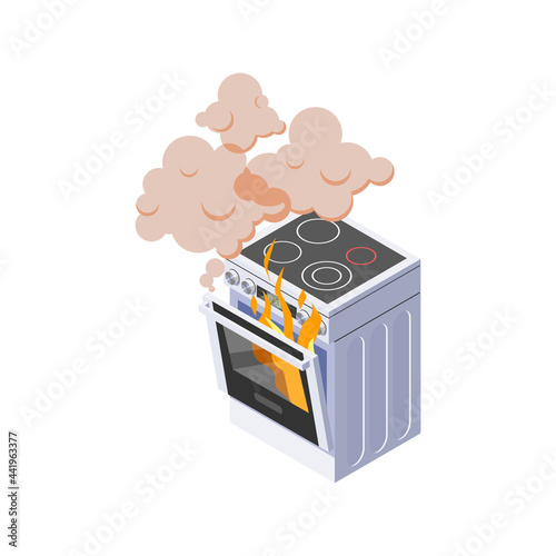 Burning Cooker Illustration