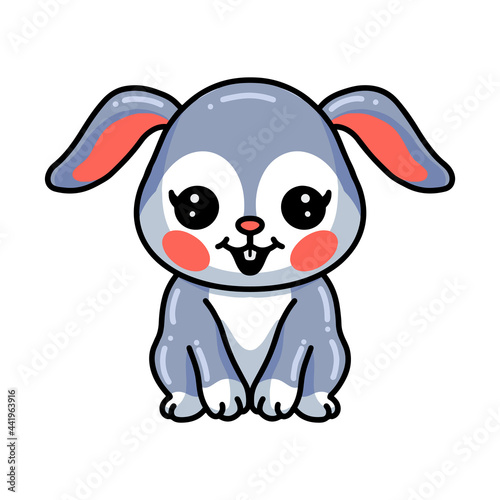 Cute little rabbit cartoon sitting