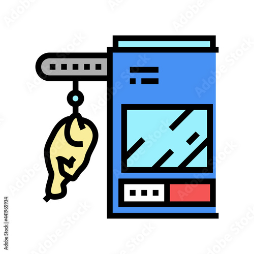 conveyor machine chicken factory color icon vector. conveyor machine chicken factory sign. isolated symbol illustration