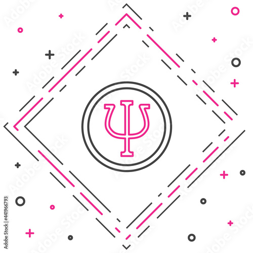 Line Psychology icon isolated on white background. Psi symbol. Mental health concept, psychoanalysis analysis and psychotherapy. Colorful outline concept. Vector