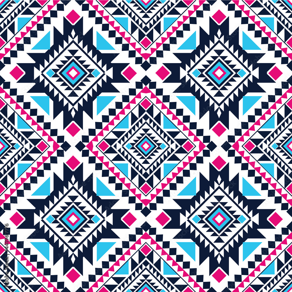 Geometric ethnic pattern seamless .seamless pattern. Design for fabric, curtain, background, carpet, wallpaper, clothing, wrapping, Batik, fabric, Vector illustration.