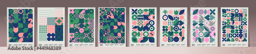 Abstract geometric patterns. A set of vector illustrations. Mega collection of art paintings. Ideal for interior design, poster, banner, wallpaper.