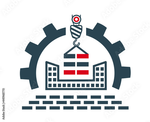 A vector illustration icon for repair, installation, maintenance and construction work. 
