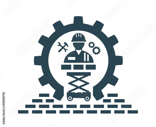 A vector illustration icon for repair, installation, maintenance and construction work. 