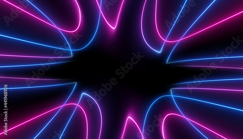 neon blue pink curvy futuristic abstract galaxy curvy lines laser scientific Sci-Fi high resolution © Urban