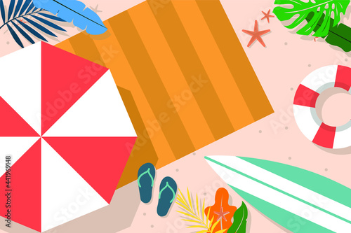 Organic flat summer background for videocalls Vector