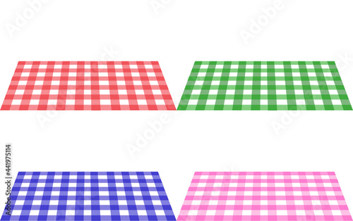  colorful tablecloth on the white background