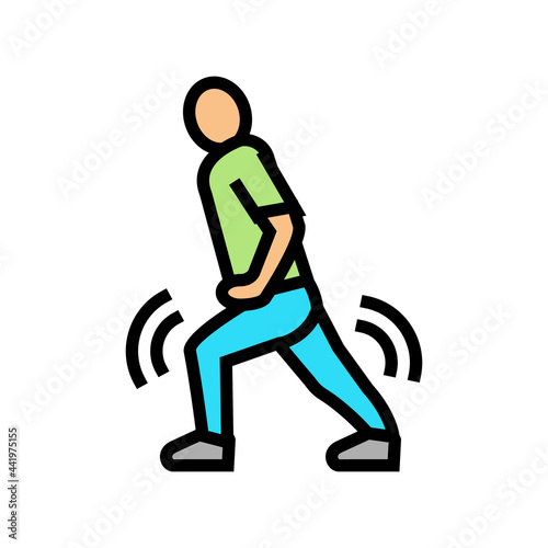 pain when walking flat feet color icon vector. pain when walking flat feet sign. isolated symbol illustration