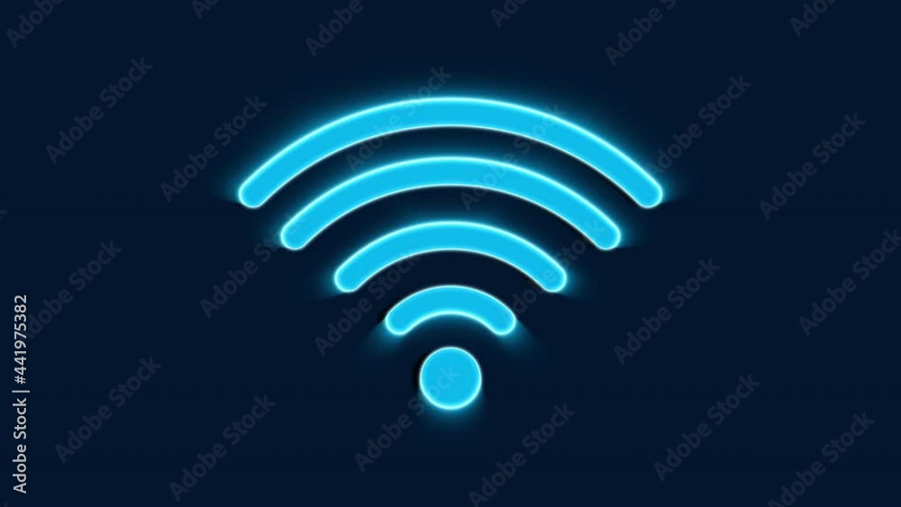 An animation of WIFI in neon mode and noise effect An animation of WIFI in neon mode and noise effect