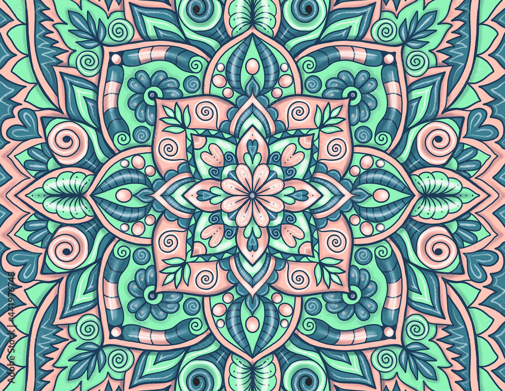 Esoteric mandala art. Mandala illustration. Bohemian design mandala.