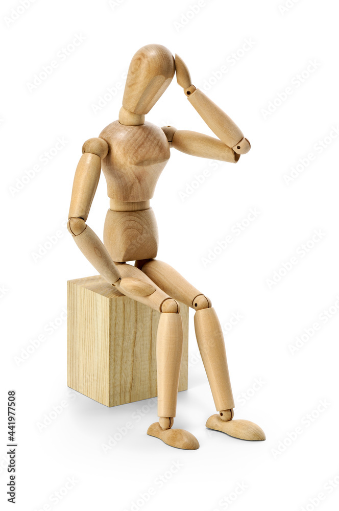 wooden mannequin expressing depression wooden mannequin expressing depression