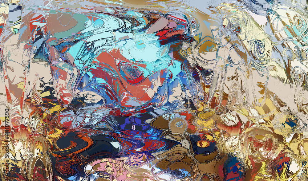 colorful, textured, abstract art painting