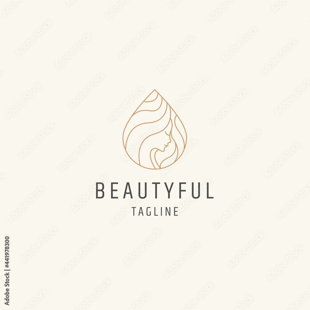 Beauty woman face line style logo icon design template vector illustration Beauty woman face line style logo icon design template vector illustration
