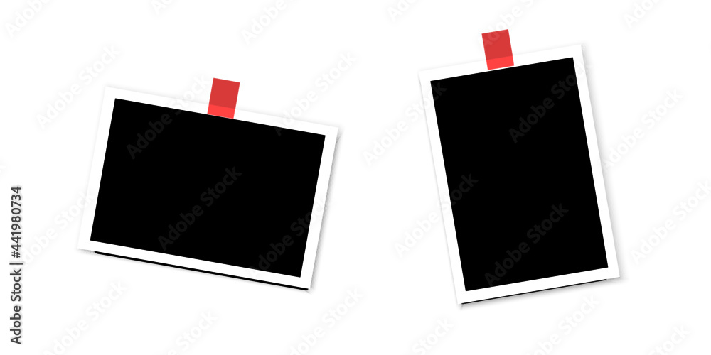 Photo frame template with tape. Photo frame template with tape.