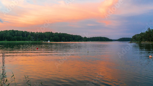 Tableau sur toile Finnish archipelago in midsummer evening.