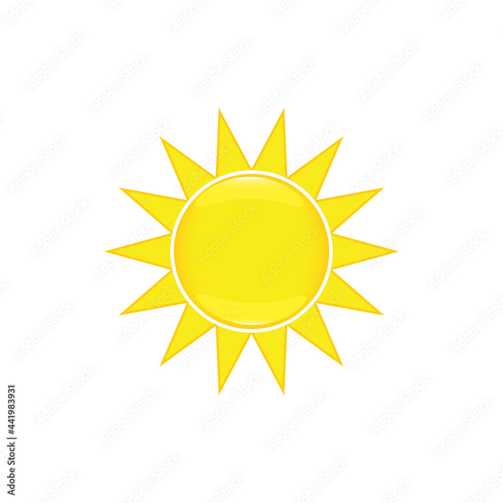 Sun bright glossy realistic icon, vector illustration Sun bright glossy realistic icon, vector illustration