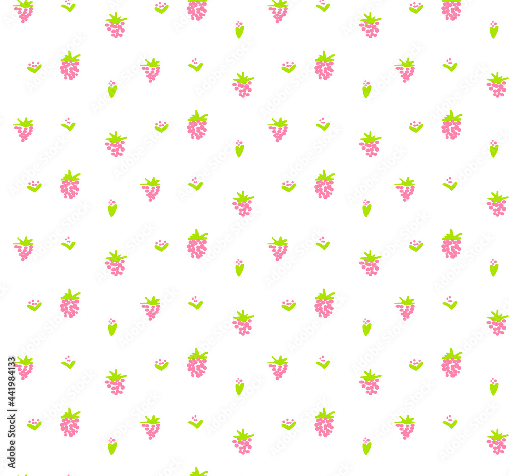 Seamless summer pattern with flowers, tulips and berries. Ideal for textiles and wallpapers.