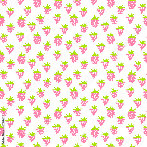 Seamless summer pattern with flowers, tulips and berries. Ideal for textiles and wallpapers.