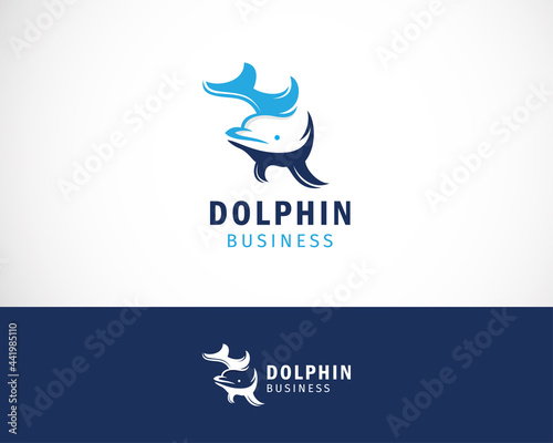 dolphin logo creative color art design animal logo business