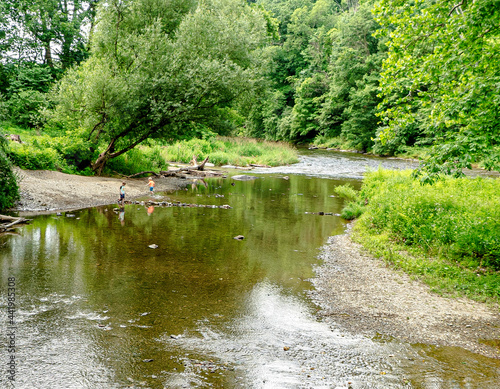 children in the stream