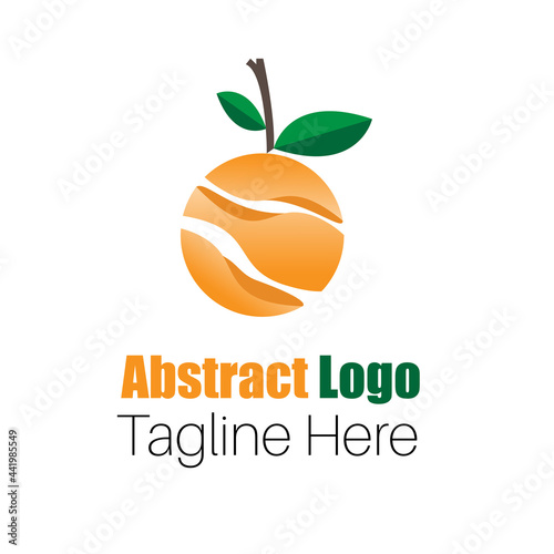 Abstract round shaped fruit vector illustration logo art with dummy text on white background.