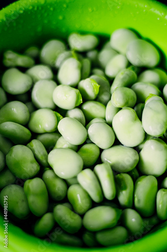 fresh, green broad beans