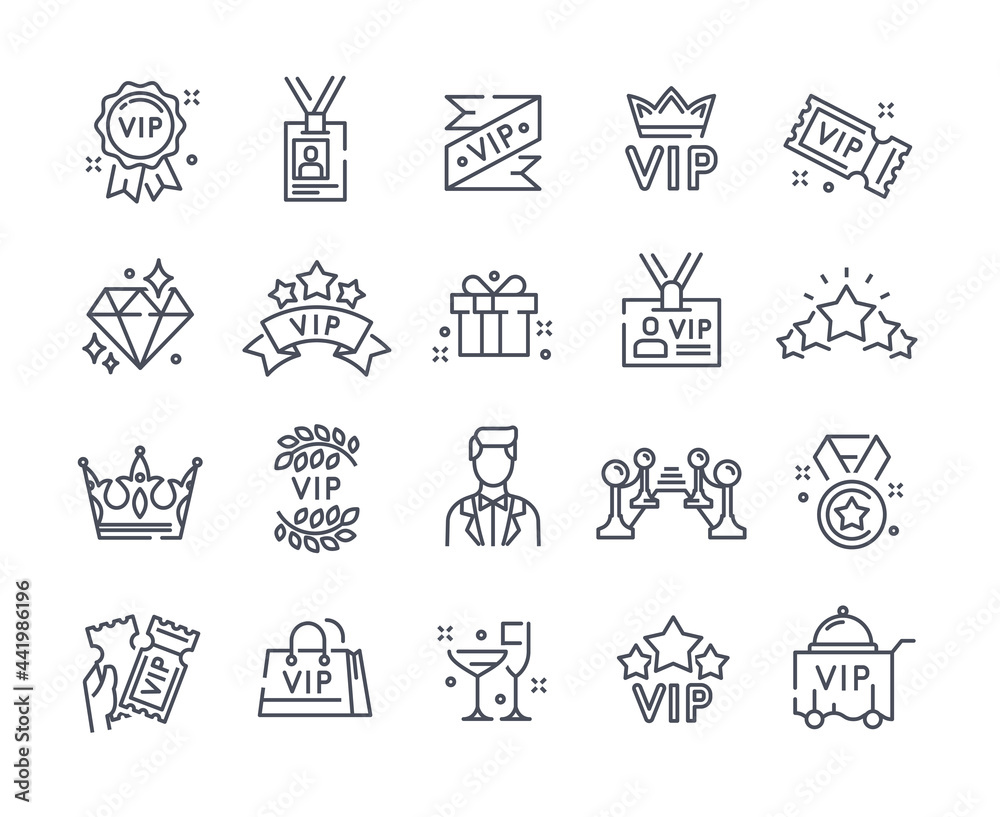 Plakat Simple Set of VIP Vector Line Icons