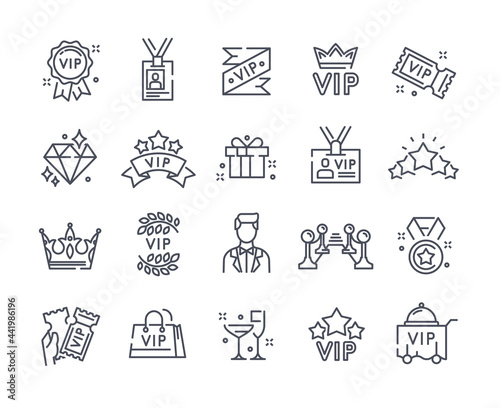 Simple Set of VIP Vector Line Icons