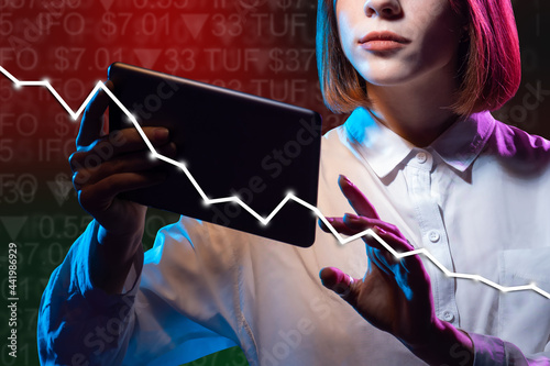 Girl follows the stock quot...