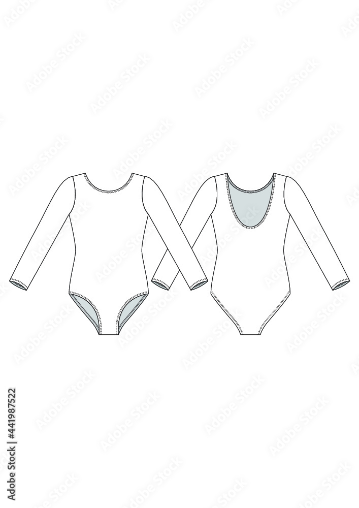 Leotard Technical Fashion Drawing Leotard Technical Fashion Drawing