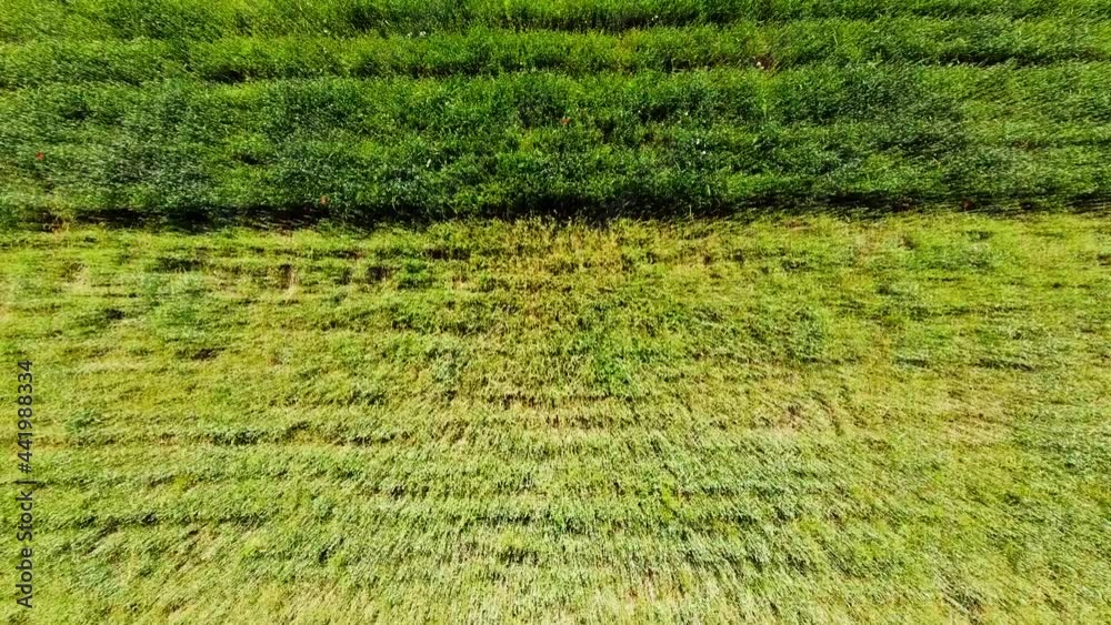 Aerial drone view of a flying over the rural agricultural landscape. Aerial drone view of a flying over the rural agricultural landscape.