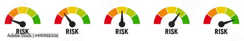 Scale risk meter. indicators speedometer. Satisfaction sign. vector illustration