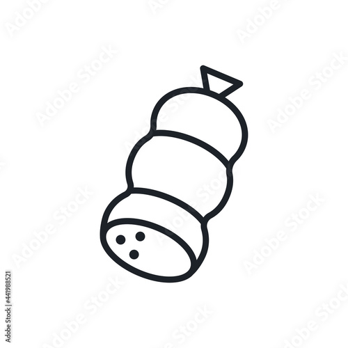 Sausage meatloaf icon. Vector isolated linear icon contour shape outline. Thin line. Modern glyph design. Meat products. Food ingredients