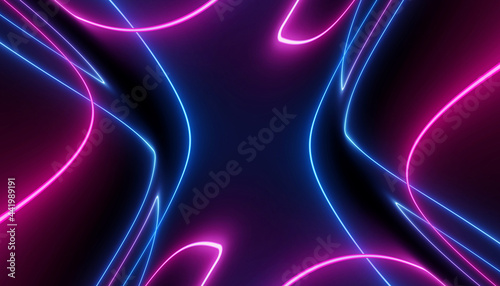 neon blue pink curvy futuristic abstract galaxy curvy lines laser scientific Sci-Fi high resolution