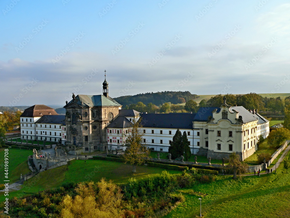 Czech Republic-view of the historical Kuks hospital from a hot air balloon