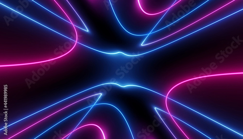 neon blue pink curvy futuristic abstract galaxy curvy lines laser scientific Sci-Fi high resolution © Urban