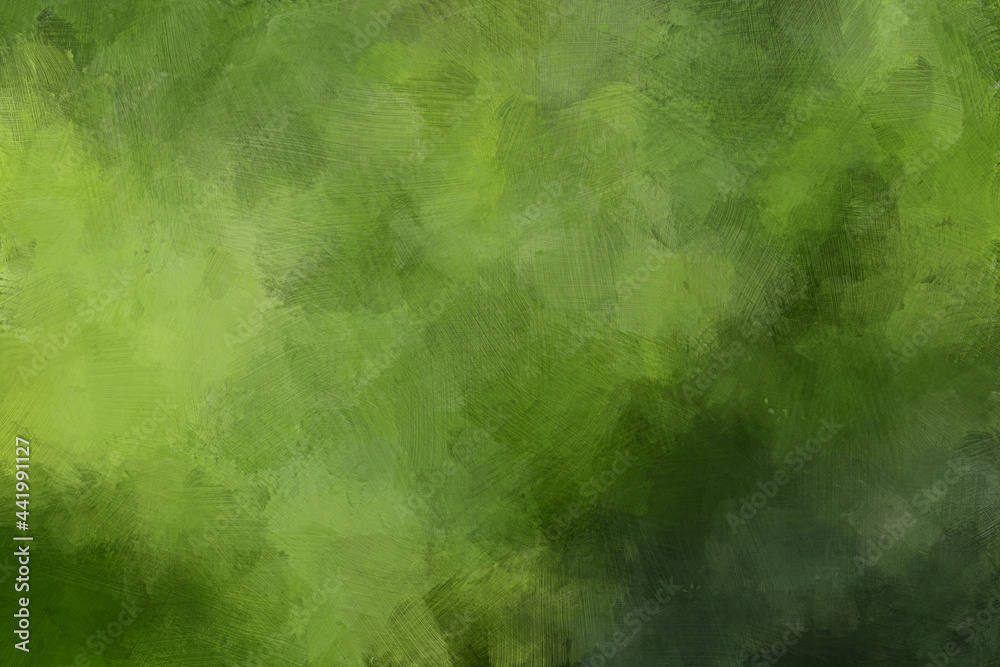 Abstract green oil painting background with brush strokes. High resolution full frame digital oil painting on canvas. Painting done by me.