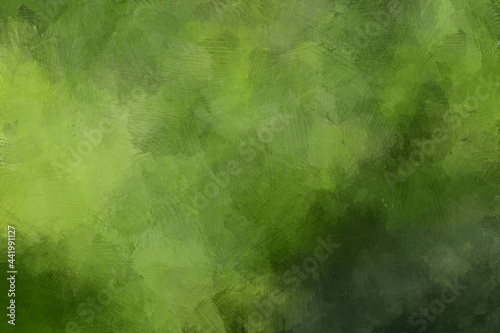 Abstract green oil painting background with brush strokes. High resolution full frame digital oil painting on canvas. Painting done by me.