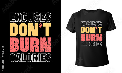 Exclusive Print ready & colorful fitness t shirt design or gym t shirt design for boys and girls, Ai file, vector file. black t shirts, typography t shirt