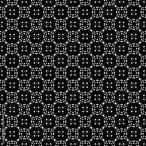 Black and white surface pattern texture. Bw ornamental graphic design. Mosaic ornaments. Pattern template. Vector illustration.