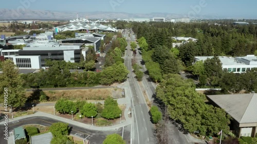 Aerial: Google Hq Googleplex, Mountain View, Silicon Valley, San Francisco, USA