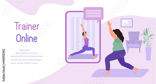 Online trainer Sport Fitness People Home Training