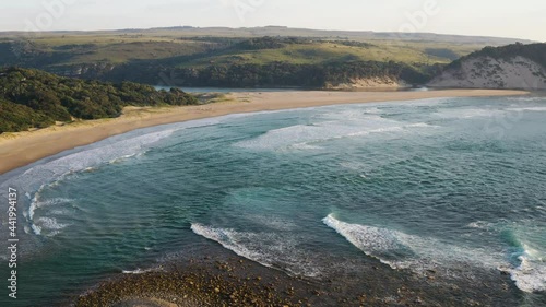 Aerial view of the estuary at the Mkambati Nature reserve, Eastern Cape, South Africa photo