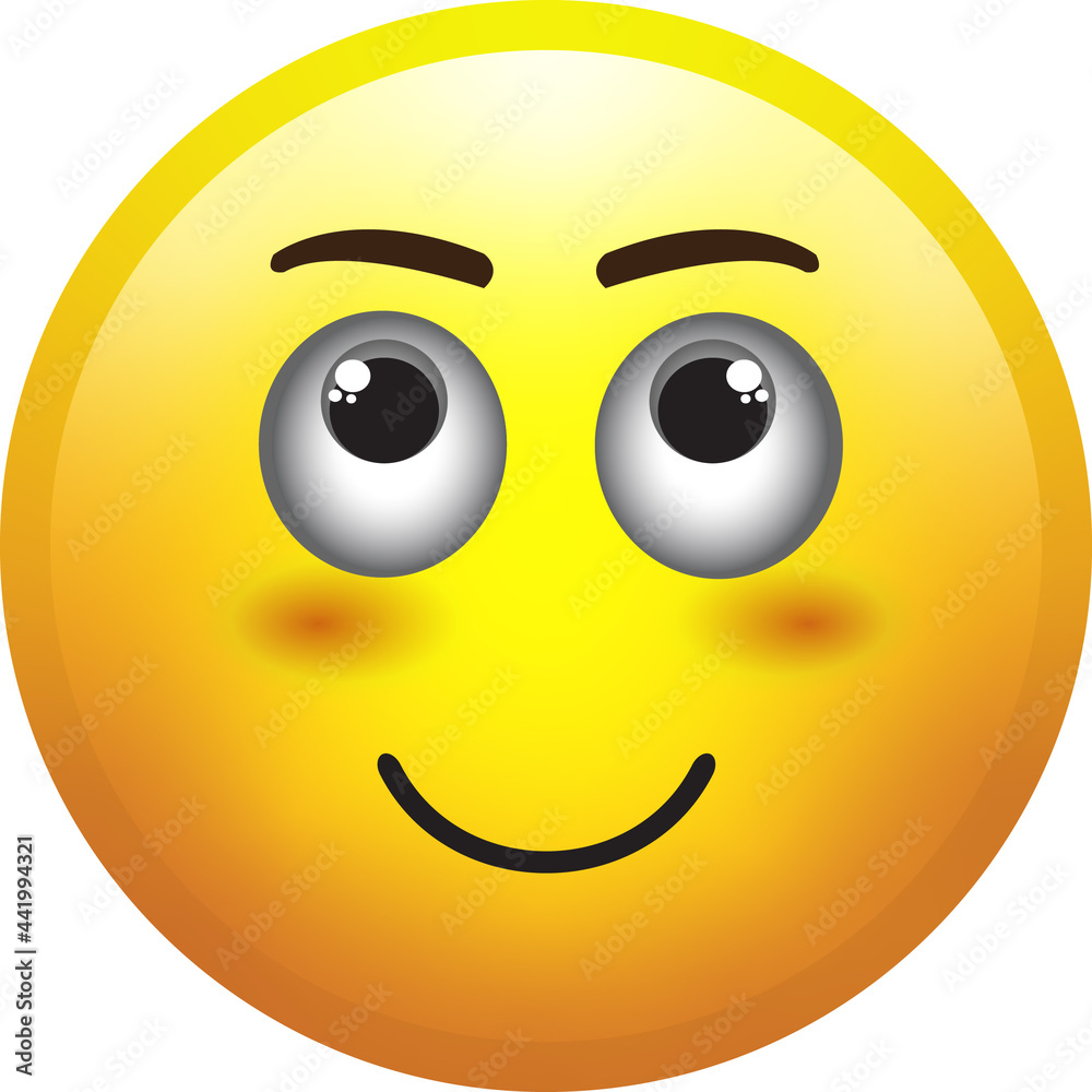 Modern Smileys Emoticons Emoji icons illustration with a happy face, smiley eye up side Modern Smileys Emoticons Emoji icons illustration with a happy face, smiley eye up side