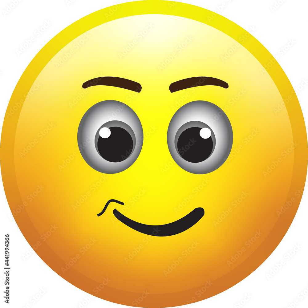 Modern Smileys Emoticons Emoji icons illustration with a happy face, smiley doing joke
