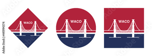 waco flag icon set isolated on white background
 photo